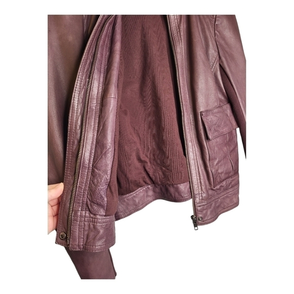 HINGE Leather Hooded Jacket. Ladies Size XS - Picture 9 of 16